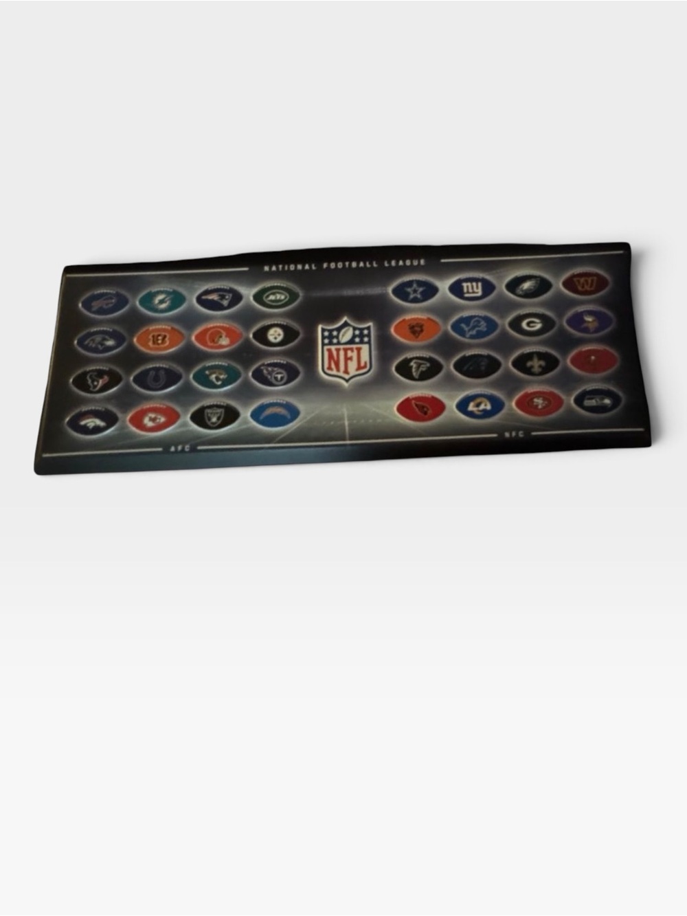 NFL Team Logo Metal Sign Black and Multicolor Game Room Man Cave 24.5” x 9”